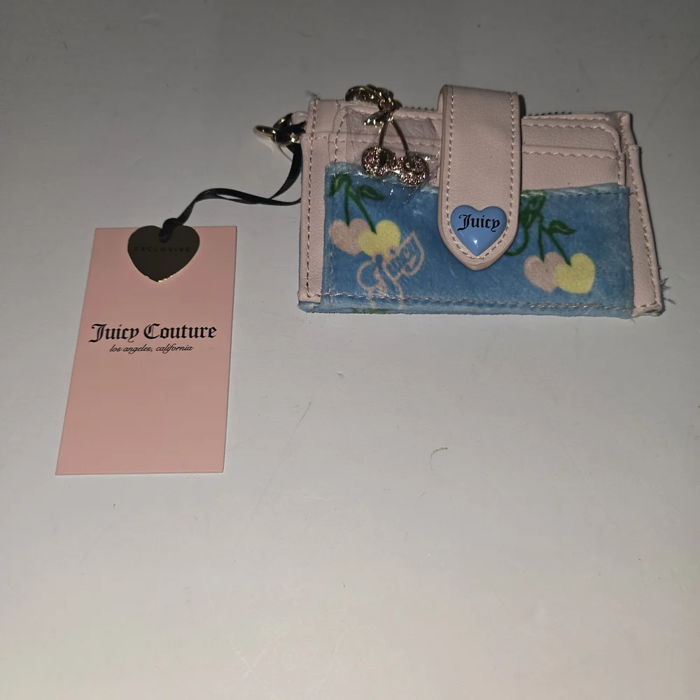 Juicy Couture Pink & Blue Cherry Card Wallet with Charm
